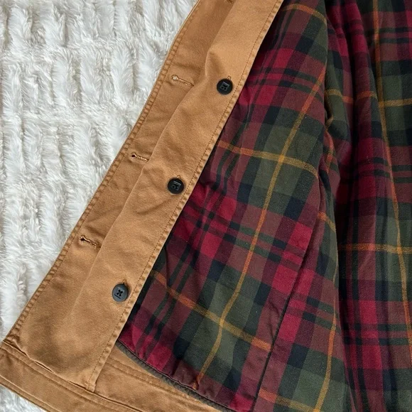 LL Bean Vintage Chore Coat Barn Jacket Tan Womens S - Picture 9 of 16